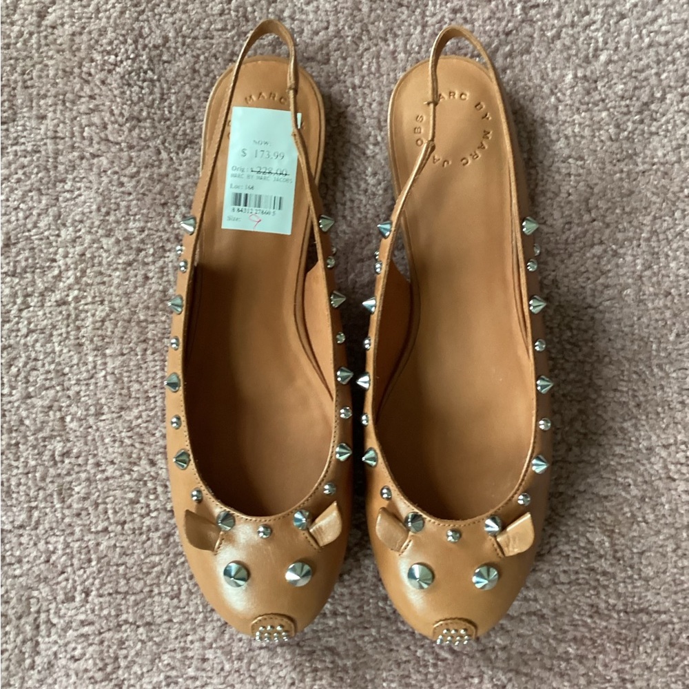 Marc Jacobs Gold Espadrilles with Circular Sole Pattern